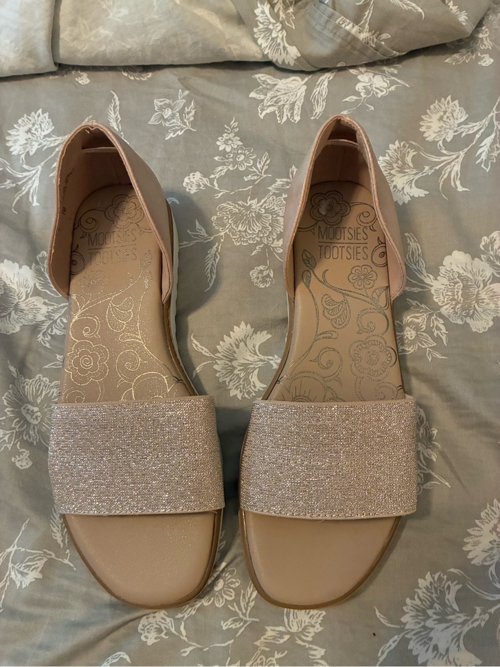 Mootsies Tootsies Pink Glitter D'Orsay Sandals